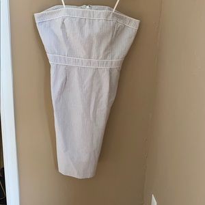 Strapless seersucker dress